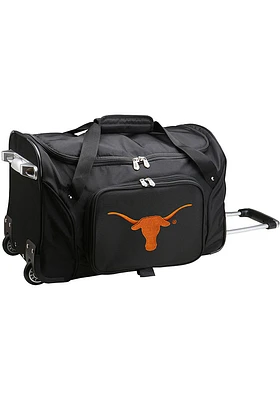 Texas Longhorns Black Rolling Duffel Luggage