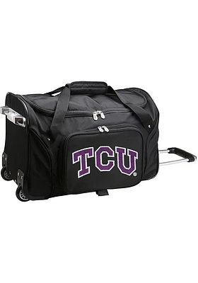 TCU Horned Frogs Black Rolling Duffel Luggage