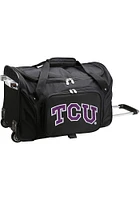 TCU Horned Frogs Black Rolling Duffel Luggage