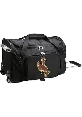 Wyoming Cowboys Black Rolling Duffel Luggage