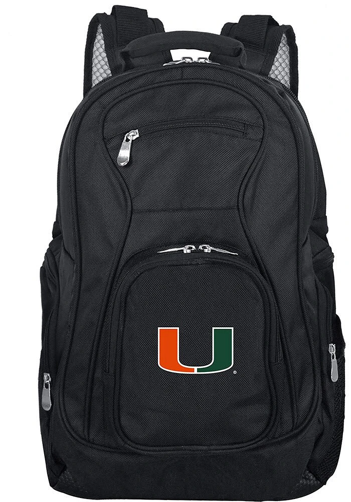 Miami Hurricanes Black 19 Laptop Backpack
