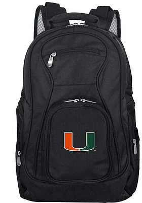 Miami Hurricanes Black 19 Laptop Backpack