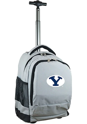 BYU Cougars Grey Wheeled Premium Backpack