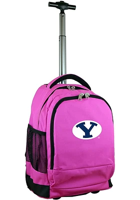 BYU Cougars Pink Wheeled Premium Backpack