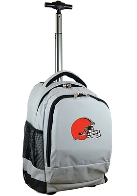 Cleveland Browns Grey Wheeled Premium Backpack