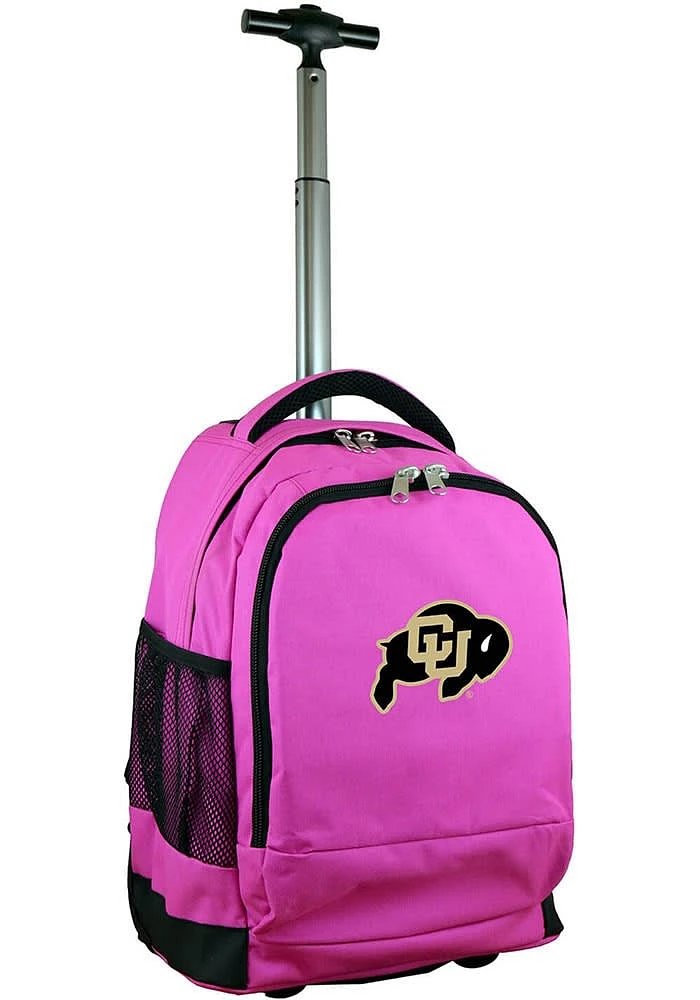 Colorado Buffaloes Pink Wheeled Premium Backpack