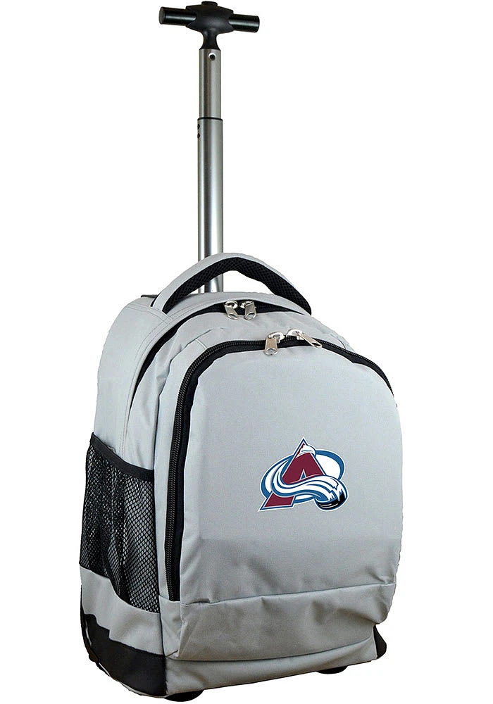 Colorado Avalanche Grey Wheeled Premium Backpack