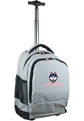 UConn Huskies Grey Wheeled Premium Backpack