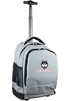 UConn Huskies Grey Wheeled Premium Backpack