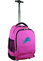 Detroit Lions Pink Wheeled Premium Backpack