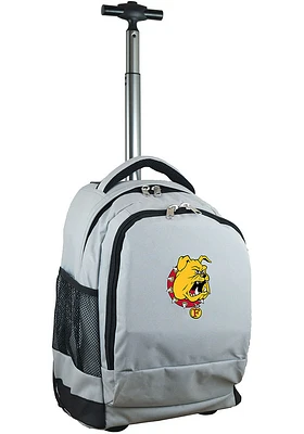 Ferris State Bulldogs Grey Wheeled Premium Backpack