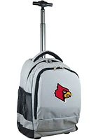 Louisville Cardinals Grey Wheeled Premium Backpack