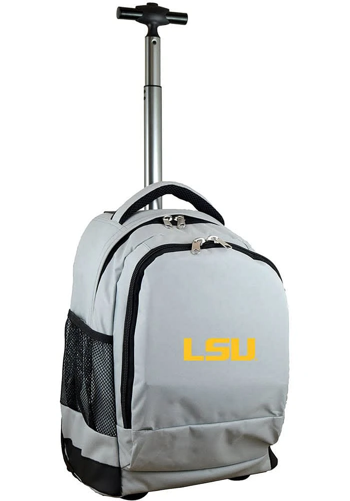 LSU Tigers Grey Wheeled Premium Backpack