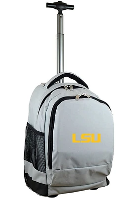 LSU Tigers Grey Wheeled Premium Backpack