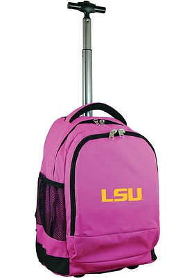LSU Tigers Pink Wheeled Premium Backpack