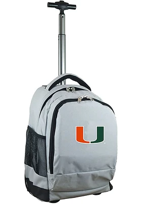 Miami Hurricanes Grey Wheeled Premium Backpack