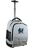 Miami Marlins Grey Wheeled Premium Backpack