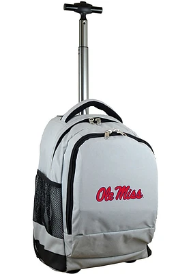 Ole Miss Rebels Grey Wheeled Premium Backpack