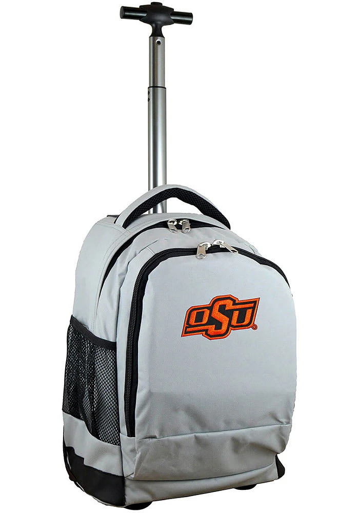 Oklahoma State Cowboys Grey Wheeled Premium Backpack