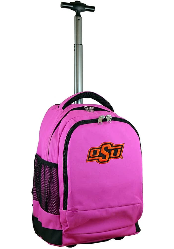 Oklahoma State Cowboys Pink Wheeled Premium Backpack