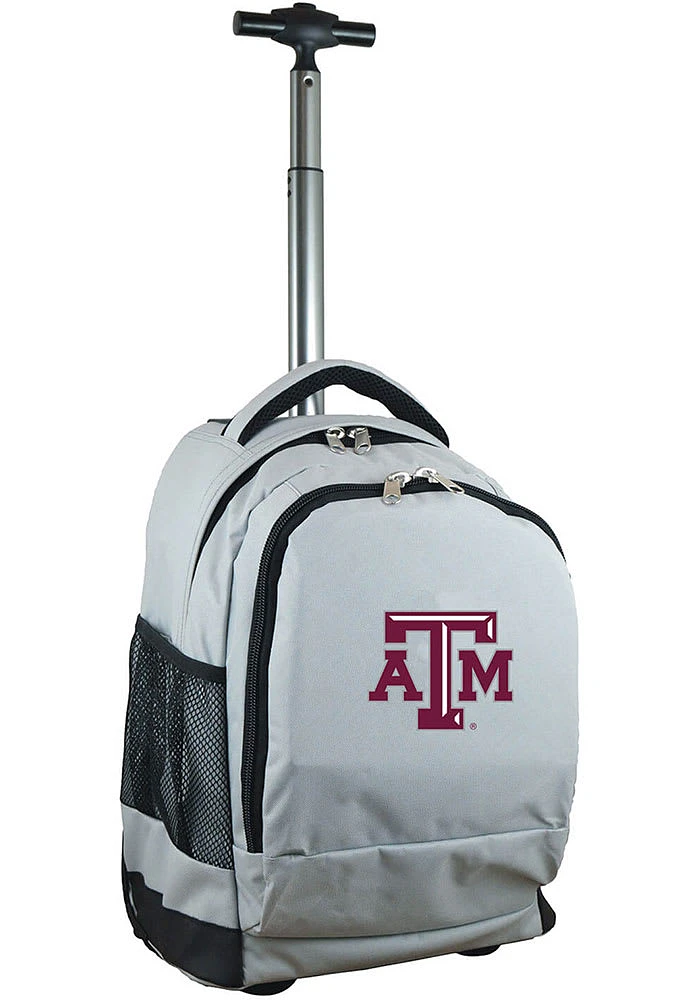 Texas A&M Aggies Grey Wheeled Premium Backpack