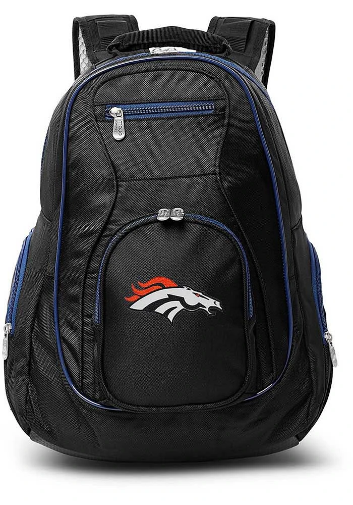 Denver Broncos Black 19 Laptop Navy Trim Backpack