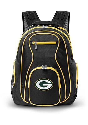 Green Bay Packers Black 19 Laptop Yellow Trim Backpack