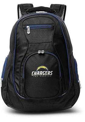 Los Angeles Chargers Black 19 Laptop Navy Trim Backpack