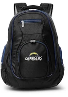 Los Angeles Chargers Black 19 Laptop Navy Trim Backpack