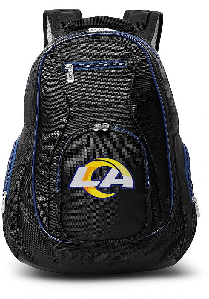 Los Angeles Rams Black 19 Laptop Navy Trim Backpack