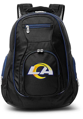 Los Angeles Rams Black 19 Laptop Navy Trim Backpack