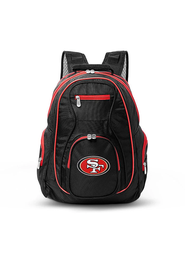 San Francisco 49ers Black 19 Laptop Red Trim Backpack