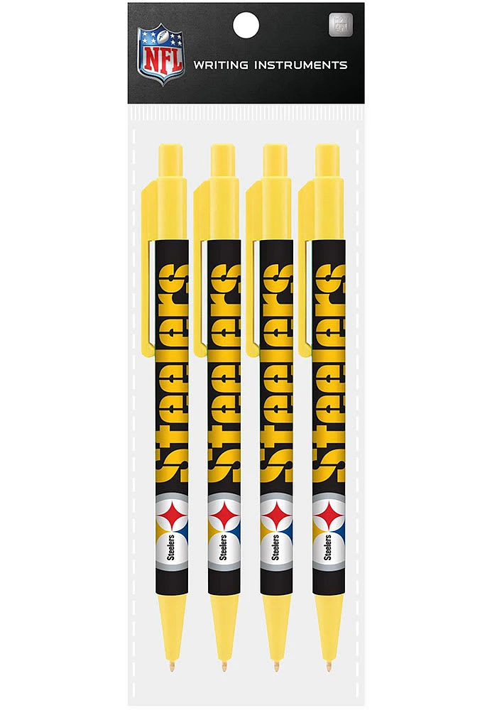 Pittsburgh Steelers 4 Pack Pen Set - Black