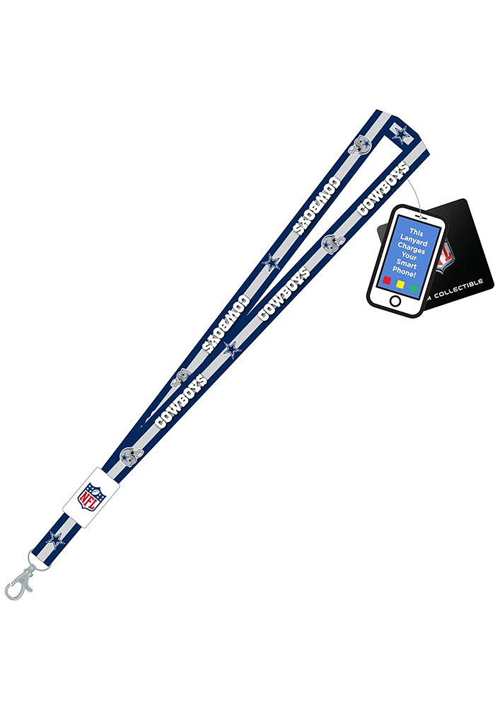 Mojo Dallas Cowboys Charging Lanyard - Navy Blue