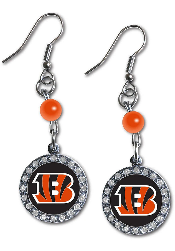 Cincinnati Bengals Rhinestone Dangle Womens Earrings