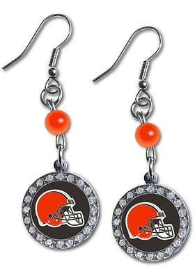 Cleveland Browns Rhinestone Dangle Womens Earrings