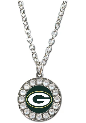 Mojo Green Bay Packers Rhinestone Womens Necklace