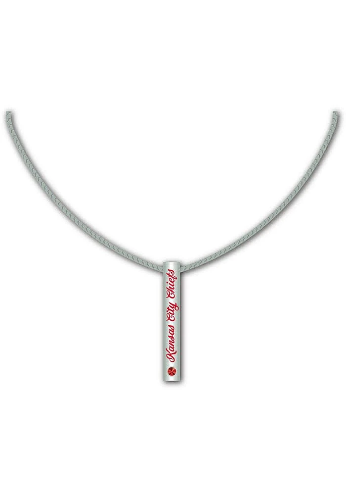 Mojo Kansas City Chiefs Silver Bar Womens Necklace