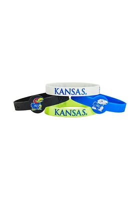Kansas Jayhawks 4pk Silicone Emblem Kids Bracelet