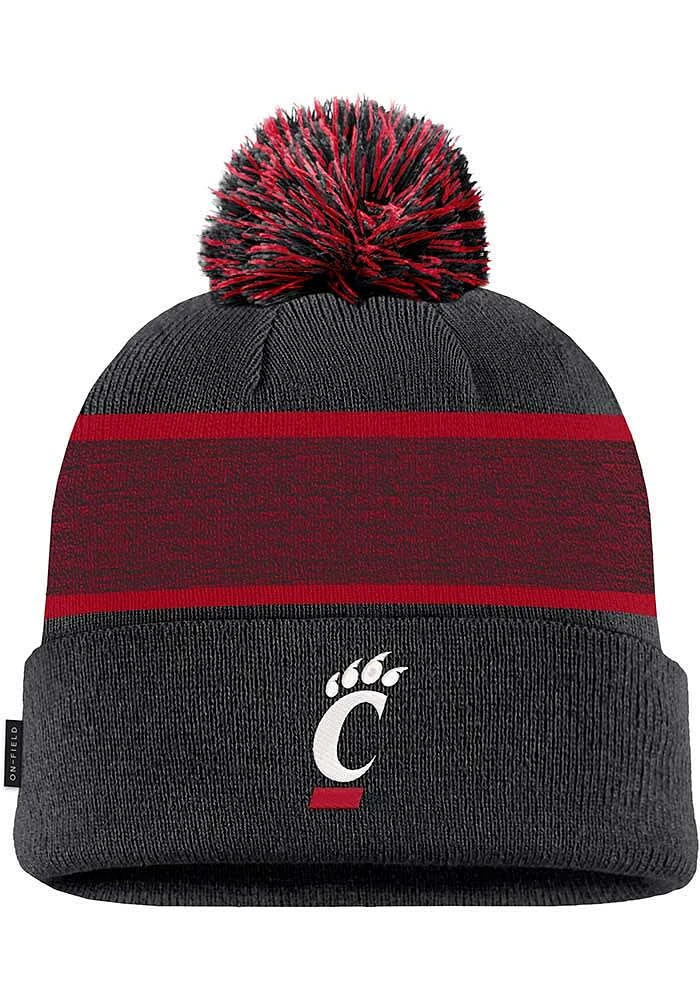 Nike Cincinnati Bearcats Black Peak Beanie Pom Mens Knit Hat