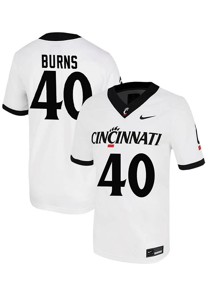 Kamari Burns  Nike Cincinnati Bearcats White Logo NIL Game Name And Number Football Jersey