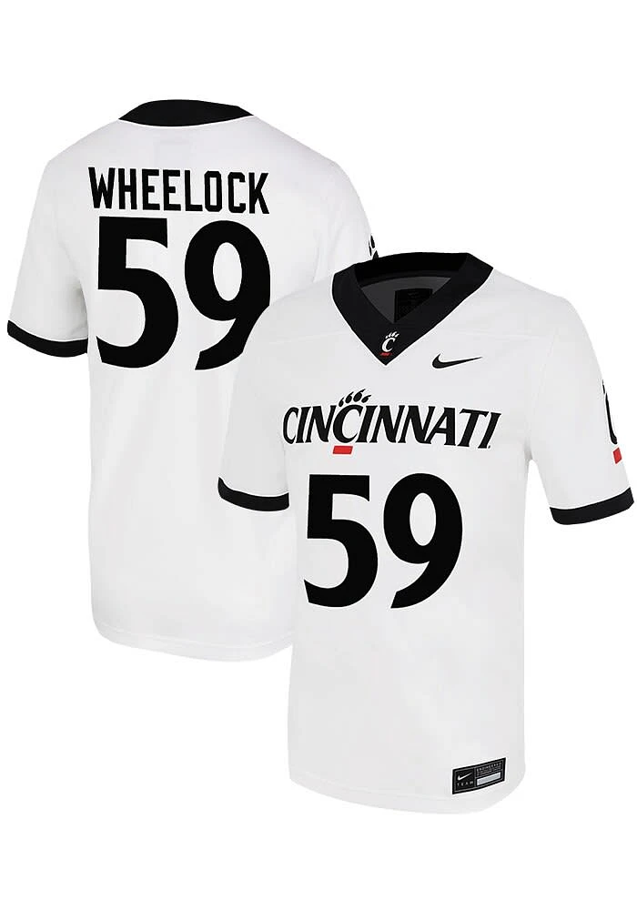 Jake Wheelock  Nike Cincinnati Bearcats White Wordmark NIL Game Name And Number Football Jersey