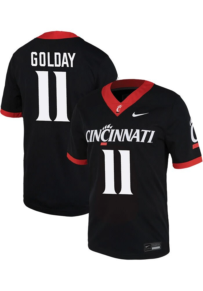 Jake Golday  Nike Cincinnati Bearcats Black 11 NIL Game Name And Number Football Jersey