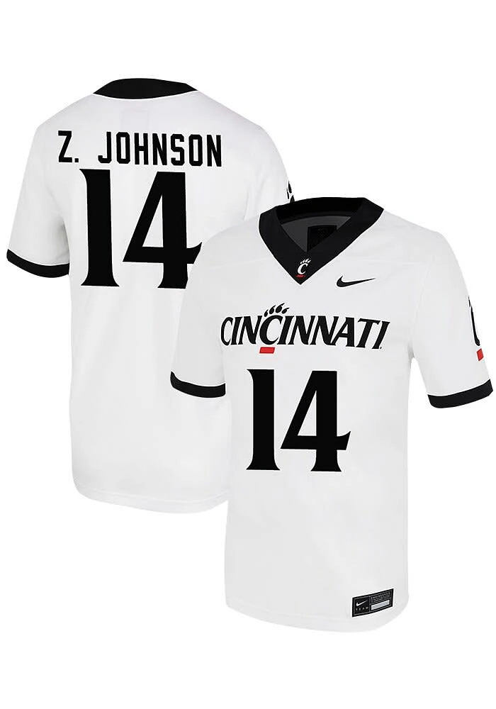 Zay Gravy Johnson  Nike Cincinnati Bearcats White Print NIL Game Name And Number Football Jersey