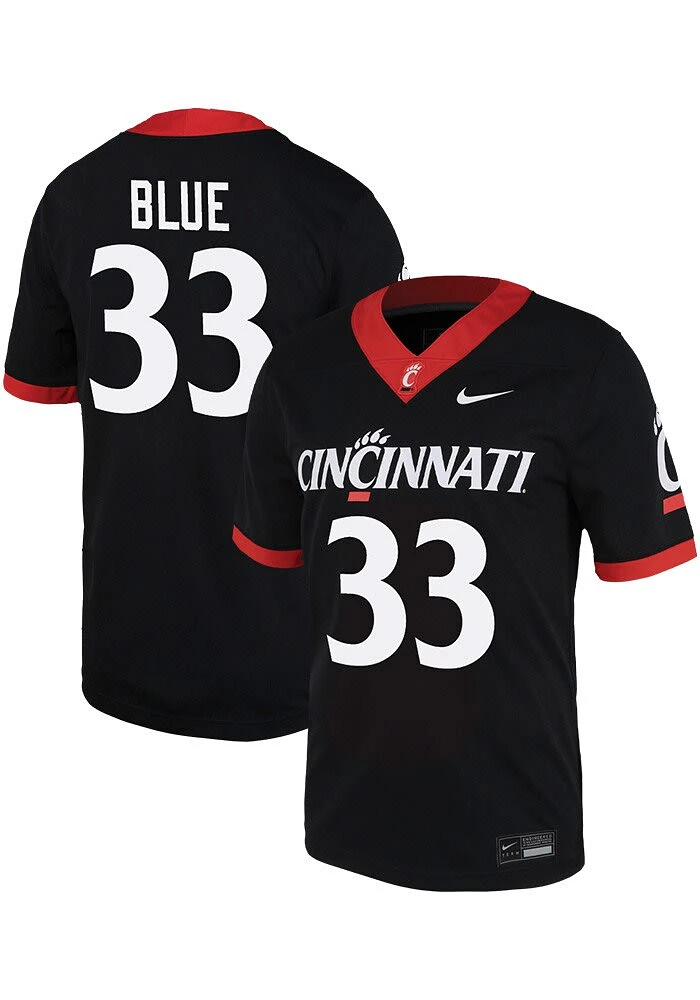 Zander Blue Nike Cincinnati Bearcats Game Name And Number Football Jersey