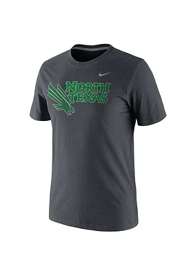 Nike North Texas Mean Green Grey Big Logo Short Sleeve T Shirt