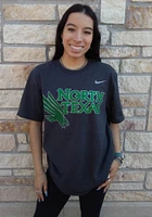 Nike North Texas Mean Green Grey Big Logo Short Sleeve T Shirt