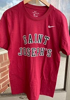 Nike Saint Josephs Hawks Cardinal Arch Short Sleeve T Shirt