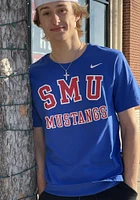 Nike SMU Mustangs Blue Arch Short Sleeve T Shirt