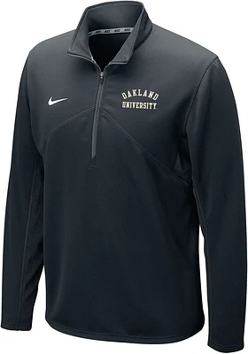 Nike Oakland University Golden Grizzlies Mens Black Training Long Sleeve Qtr Zip Pullover